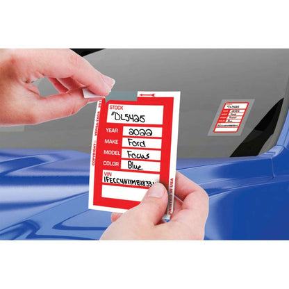 KLR - BAK "Clear Back" Window Sticker Tickets (Package of 100) - Detail Direct