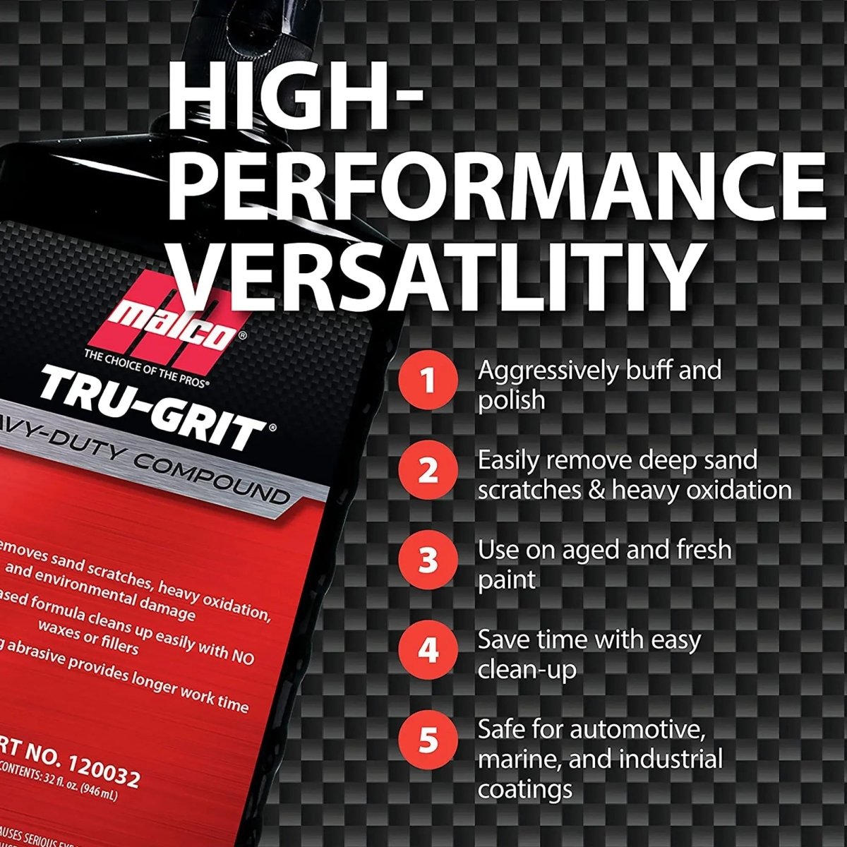 Malco Tru-Grit Heavy-Duty Compound (Step 1) - Detail Direct