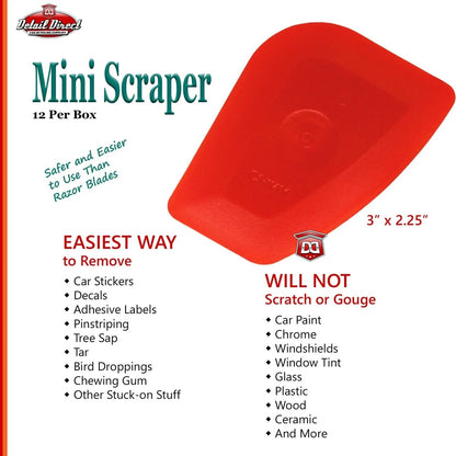 Multi-Purpose Mini Plastic Scraper (12 Pack) - Detail Direct