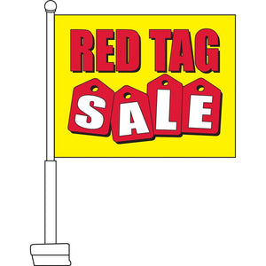 Red Tag Sale Car Flag - Detail Direct