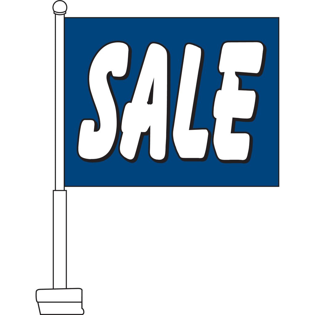 Sale (Blue & White) Car Flag - Detail Direct