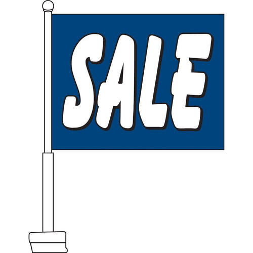 Sale (Blue & White) Car Flag - Detail Direct