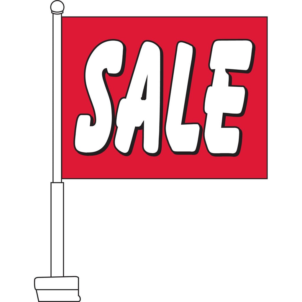 Sale (Red & White) Car Flag - Detail Direct