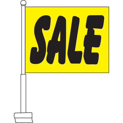 Sale (Yellow & Black) Car Flag - Detail Direct