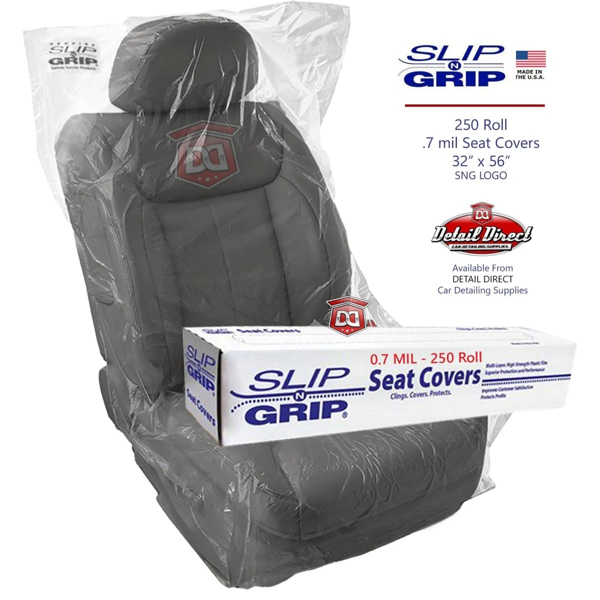 Slip-N-Grip Disposable Car Seat Covers (.5 Mil or .7 Mil) - Detail Direct