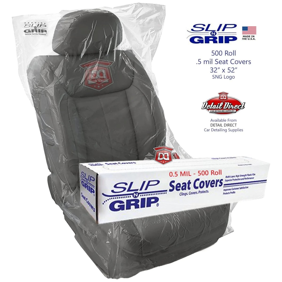 Slip-N-Grip Disposable Car Seat Covers (.5 Mil or .7 Mil) - Detail Direct