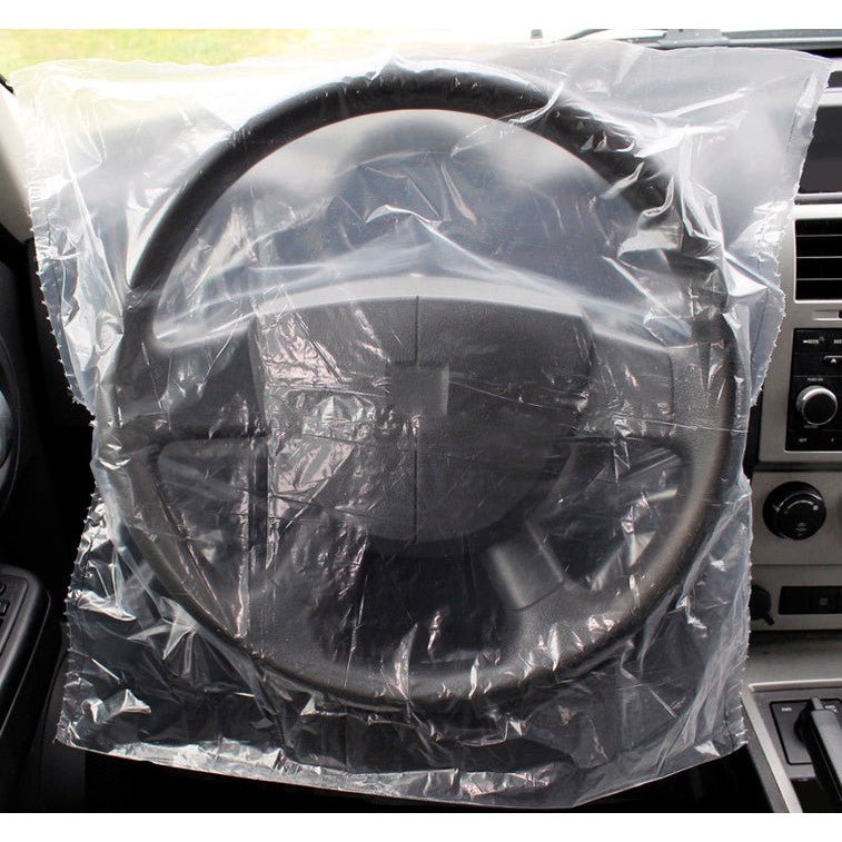 Slip - N - Grip® Slide - On Plastic Disposable Steering Wheel Covers (Roll of 500) - Detail Direct