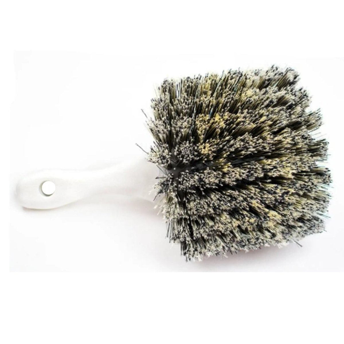 VALUE LINE Wheel and Tire Brush Short Handle Salt and Pepper Bristles - Detail Direct