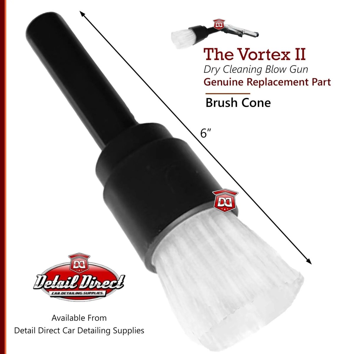 Vortex Air Cleaning Gun Black Cone with Brush - Detail Direct